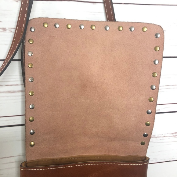 Patricia Nash Brown Studded Leather Crossbody Bag - Picture 4 of 7